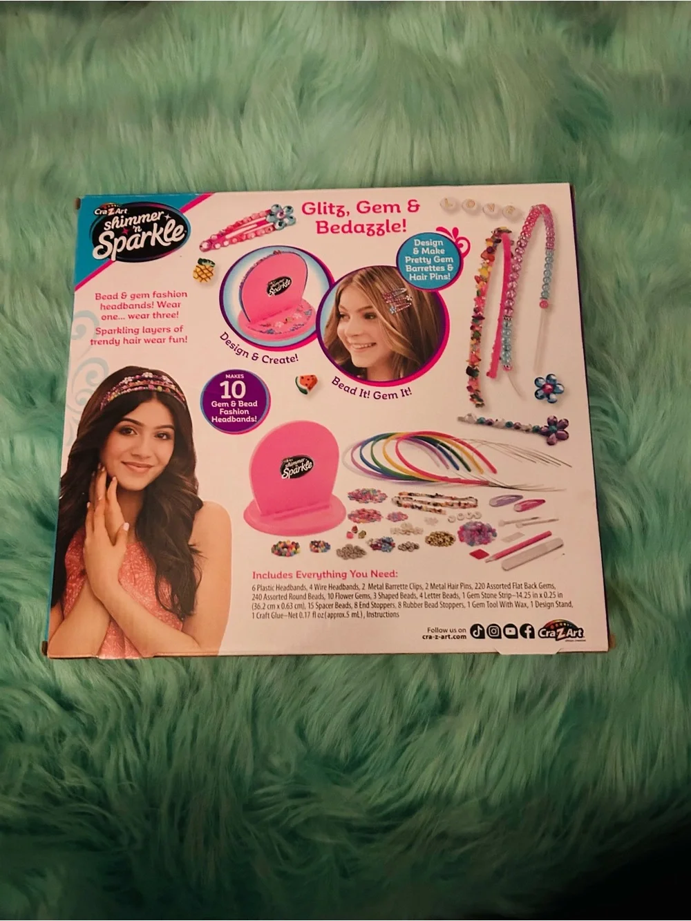 Cra-Z-Art Shimmer n Sparkle Pink Sparkling Headbands & Barrettes Kit